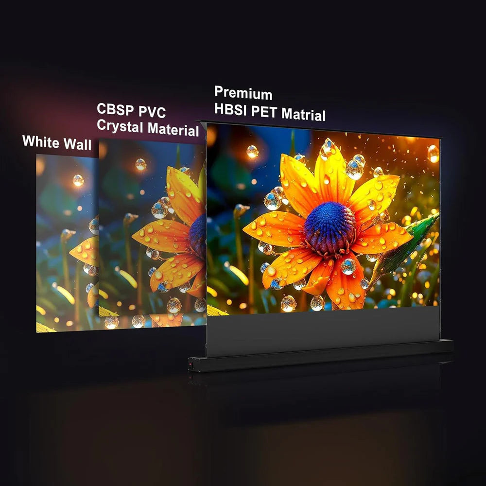 【Smart Home Cinema Centerpiece】Easy View Motorized Projector Screen - Voice Controlled 4K Screen with Silent Auto-Lift for Living Room Theater