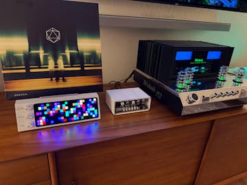 Auto-Sensing Record Stand - Hands-Free Album Display with Ambient Lighting for Vinyl Collectors