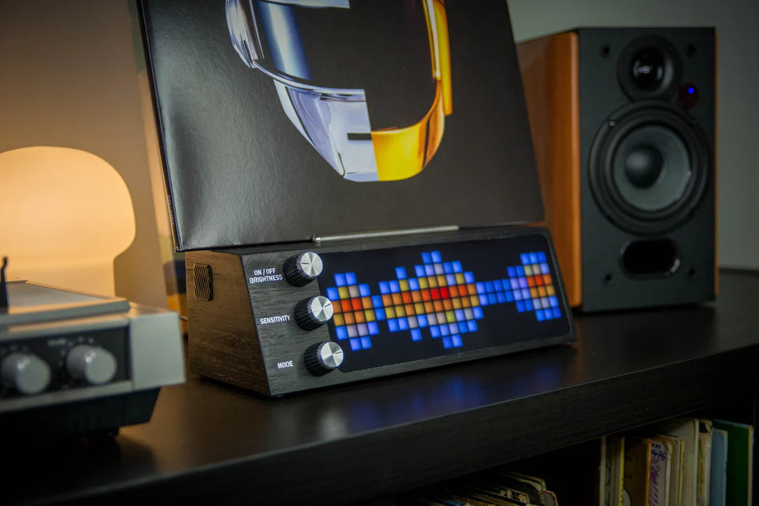 Auto-Sensing Record Stand - Hands-Free Album Display with Ambient Lighting for Vinyl Collectors