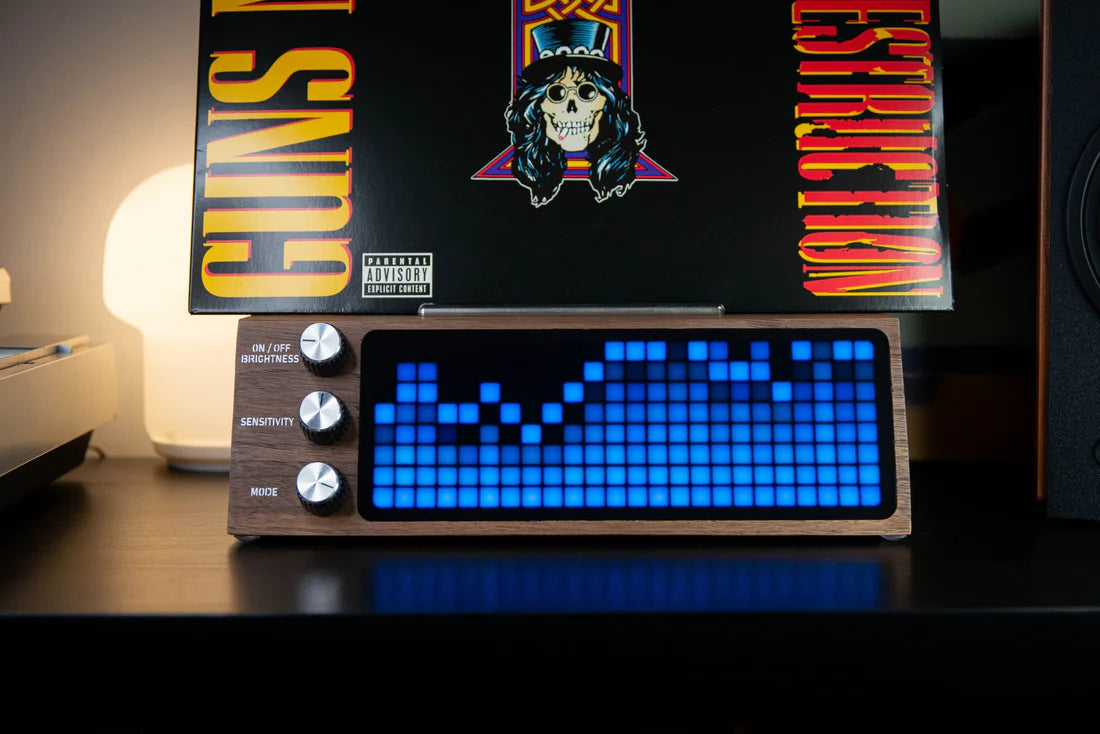 Auto-Sensing Record Stand - Hands-Free Album Display with Ambient Lighting for Vinyl Collectors