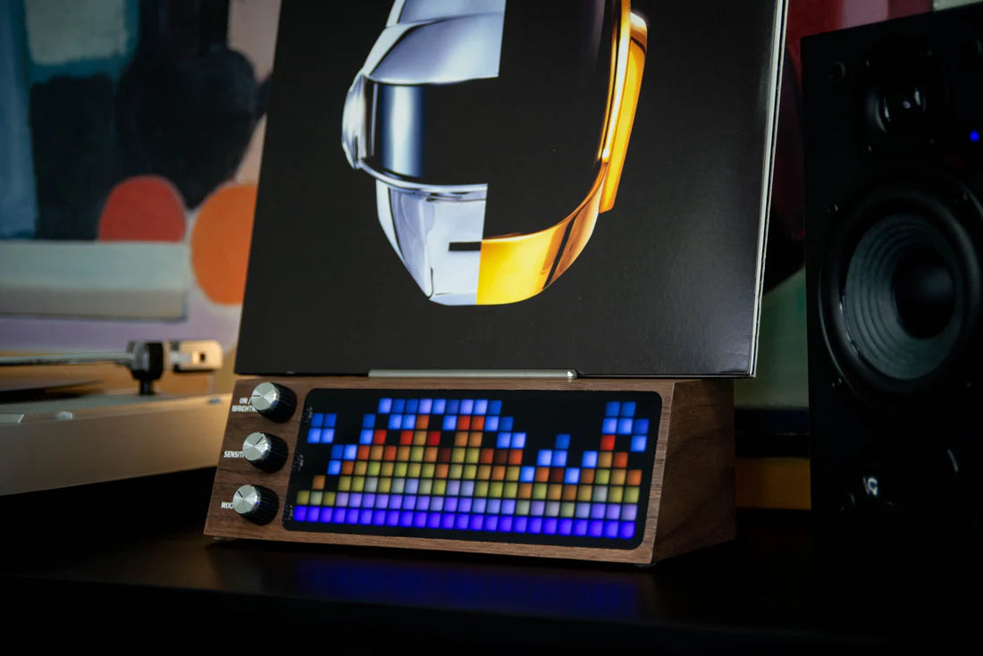 Auto-Sensing Record Stand - Hands-Free Album Display with Ambient Lighting for Vinyl Collectors