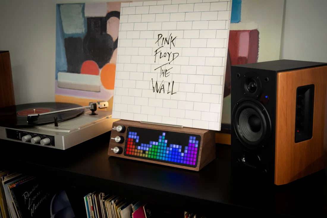 Auto-Sensing Record Stand - Hands-Free Album Display with Ambient Lighting for Vinyl Collectors